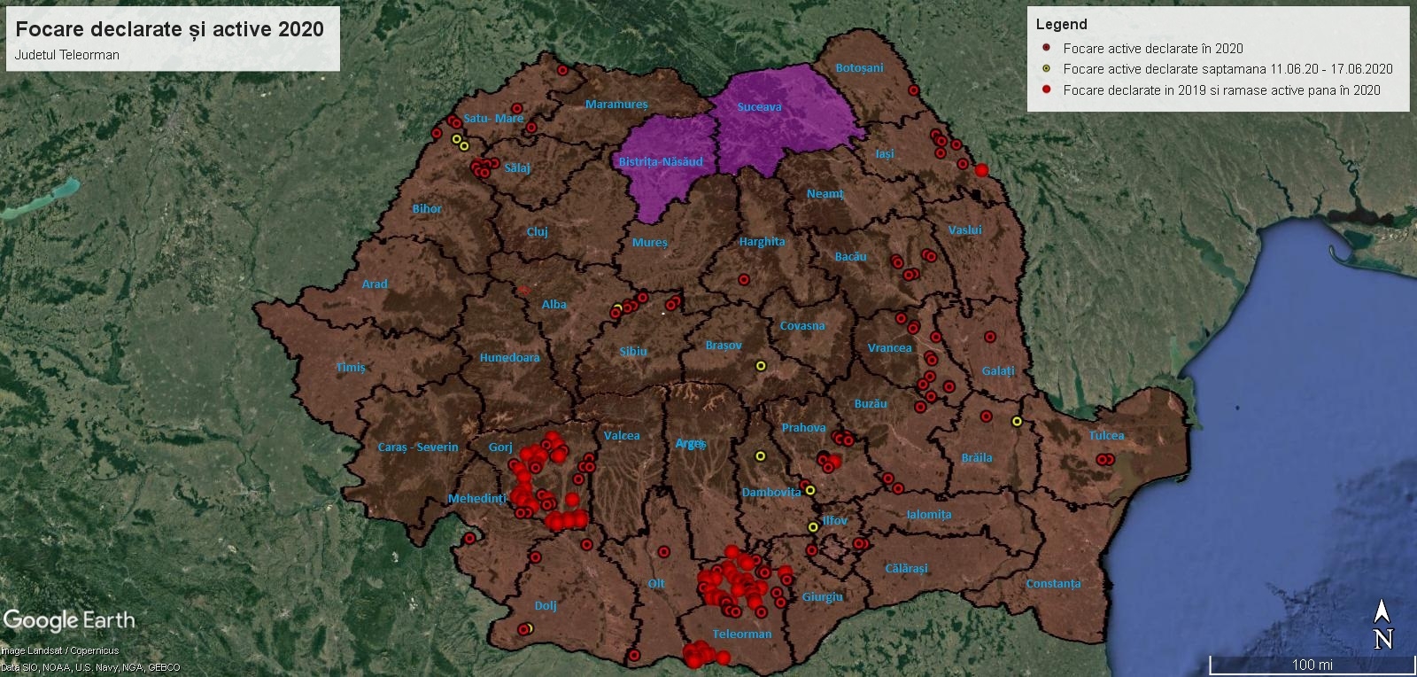 Actualizarea situației privind evoluția Pestei Porcine Africane la data de 19 iunie 2020